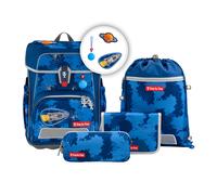 Mochila escolar paso a paso Cloud Flash azul con estampado