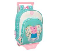 Mochila Escolar PEPPA PIG Pretty Flowers, Infantil 34 cm. Con Carro