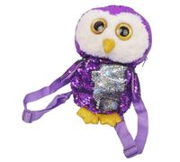 Mochila Escolar Pequeña de Búho con Lentejuelas Plateadas Mochila de Moda para Niña Primaria Liviana Correas Ajustables Adecuado para Excursiones y Uso Diario