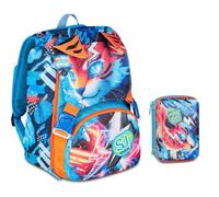 Mochila escolar primaria Boy - SJ Speed Animal Tigre extensible By Seven para niño + Estuche Speed Pad 3D