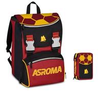 Mochila escolar primaria Roma extensible By Seven para niño + Estuche de 3 pisos completo de papelería