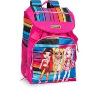 Mochila escolar Rainbow High extensible 40 x 29 x 14 cm color rosa + llavero lentejuelas y pulsera amistad de regalo, Rosa