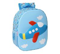 Mochila Escolar SAFTA Avión 3D, Infantil 33 cm. Adaptable