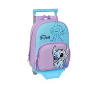 Mochila Escolar SAFTA com Rodas STITCH Sweet (Poliéster 300D - Lilás)