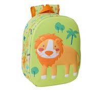 Mochila Escolar SAFTA León 3D, Infantil 33 cm. Adaptable