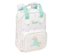 Mochila Escolar SAFTA PREESCOLAR Unicornio Blanco, Guarderia 28 cm. Adaptable