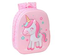 Mochila Escolar SAFTA UNICORN 3D, Infantil 33 cm. Adaptable