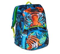 Mochila escolar Sj Boy Air Tiger Tigre extensible By Seven para primaria niño + 7 bolígrafos a presión y llavero lentejuelas
