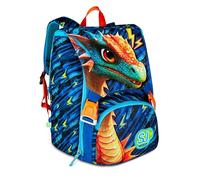 Mochila escolar Sj Boy Dragon Glide Dragón alado extensible By Seven para primaria niño + 7 bolígrafos de clic y llavero lentejuelas