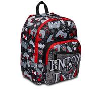 Mochila escolar SJ EVER - Mochila doble compartimento, negro rojo - Maxi capacidad 31 l - Mochila fantasía Gaming - Mochila infantil escuela primaria, escuela media, Negro, Talla única, Escuela