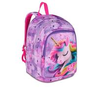 Mochila escolar SJ Girl Fable Journey Unicornio alado Advanced redondo de Seven para primaria niña + 7 bolígrafos a presión y llavero lentejuelas
