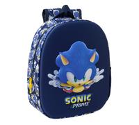 Mochila Escolar SONIC City 3D, Infantil 33 cm. Adaptable