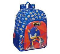 SONIC PRIME - Mochila Escolar Niño, Mochila Niño, Mochila Infantil, Adaptable a Carro, Ideal para Niños en Edad Escolar, Cómoda y Versátil, Calidad y Resistencia, 33x14x42 cm, Color Azul