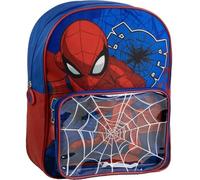Mochila Escolar Spider-Man Infantil con Bolsillo Transparente y Telaraña - Mochila Spiderman Azul y Roja Resistente para Niños Fans de Marvel