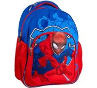 Mochila Escolar Spider-Man Infantil Diseño Azul y Rojo con Bolsillos Laterales - Mochila Spiderman Resistente y Cómoda para Niños Fans de Marvel