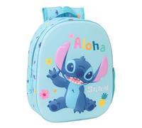 Mochila Escolar STITCH 3D, Infantil 33 cm. Adaptable