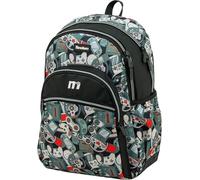 Mochila escolar Tandem doble compartimiento con bolsillo para portátil y botella, 20 L, negro gris rojo