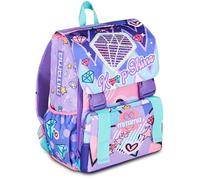 Mochila Escolar Triple Compartimento Mitama Double Diamond, Lila, Mochila Extensible, Bolsillo Porta Botella, Respaldo Preformado, Escuela Primaria, niña