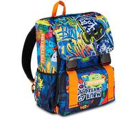 Mochila escolar triple compartimento Mitama SKATE DREAM, niño, extensible, escuela primaria y secundaria, multicolor, Talla única