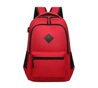 Mochila escolar unisex clásica, mochila escolar para adultos y adolescentes con puerto USB para escuela secundaria, universidad, oficina, trabajo, viajes, mochila para hombre, color amarillo (rojo