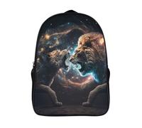 Mochila escolar universal para niños con estampado 3D de furia de león, bolsas de libros de viaje de alta capacidad, mochilas de moda, mochila informal para la escuela para niños,16 pulgadas