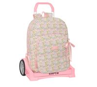 Mochila Escolar VMB Pink Flowers, Grande 42 cm. Con Carro EVOLUTION