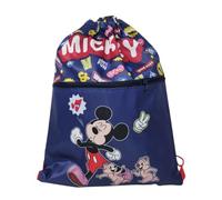 Mochila escolar y tiempo libre Disney Mickey Mouse 2 compartimentos con cremallera externa y cierre de cordón 44 x 34 cm
