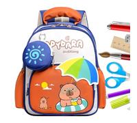 Mochila Escuela Capybara Gran Capacidad,Estilo Lindo | Bolso Para Botella Libro Suministros Bolsa Viaje Degustar Picnic Cumpleaños, marrón, Se référer au descriptif