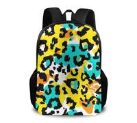 Mochila Estampado De Leopardo, Guepardo, Verde Azulado Y Amarillo Mochila Escolar Campamento Mochilas Unisex Mochilas Escolares para Escolar Senderismo Aire Libre
