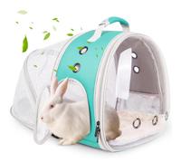 Mochila expandible para animales pequeños, bolsa de viaje portátil transpirable para cobayas, dragón barbudo, lagarto, ardilla, gatito, deslizador de azúcar (verde, extensión trasera)