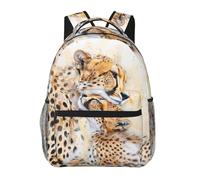 Mochila Familia De Guepardos Apacibles Vida Silvestre Gran Felino Mochila Escolar Práctica Mochilas Escolares Tipo Casual Backpack para Senderismo Escolar Portátil