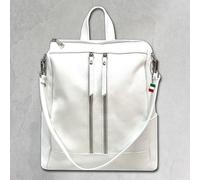 Mochila Florence Para Dama De Cuero Verdadero City Blanca ORF100W