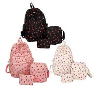 Mochila Fresa Mochila de Fresa, Bolsa de Hombro, Estuche de Bolígrafos | Set de Mochilas Lindo para Niñas, Niños, Jardín de Infantes, Preescolar, Aire Libre, Viajes de Camping, Diario