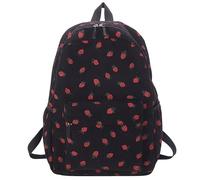 Mochila Fresa Varios, Preppy, Casual, Ligero, Mochila Escolar para Mujeres y Niñas, Volver a la Universidad Mochilas Para Niñas, Negro , Talla única para todos, Mochilas rucksack