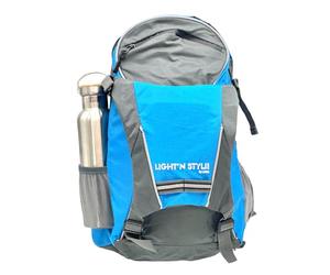 Mochila funcional Light'n Style con indicador de dirección LED integrado y transmisor de mano, la mochila escolar segura con seguridad integrada, azul, 18 Liter