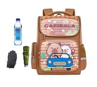 Mochila genérica Capybara para escolares - Mochila de dibujos animados | Gran capacidad impermeable para niños niñas bolsa de guardería camping viajes compras, marrón, Se référer au descriptif