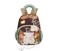 Mochila genérica para | Mochila impermeable de 32 cm para personajes, mochila escolar con bloques de colores con hebilla, para 3 4 5 6 años, viaje de maternidad, Navidad, cumpleaños, regalo, marrón