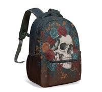 Mochila gótica con estampado de calavera, mariposa, hongos, brujería, luna oculta, fantasía, mochila de día de fantasía oscura, bolsa de viaje de 16 pulgadas, 12, L, Casual