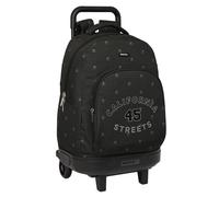 Mochila Grande Con Ruedas Compact Extraible Simple Safta "California" 33 x 45 x 22 cm.