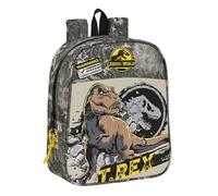 Mochila Guarderia Adaptable A Carro Jurassic World "Warning" 22 x 27 x 10 cm.