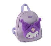 Mochila Guardería Kuromi Hello Kitty Niña - Mochila Infantil Peluche 3D Color Morado, Ligera y Cómoda, Talla Única para Escuela y Preescolar, Licencia Oficial