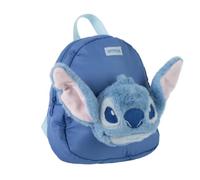 Mochila Guardería Stitch Infantil Unisex - Mochila Escolar Niño y Niña con Peluche 3D, Tirantes Ajustables y Asa Superior, Color Azul, Licencia Oficial Disney para Escuela y Regalo