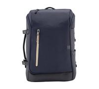 HP Travel Mochila para Portatiles de hasta 15,6" (Capacidad 25L, Ampliable hasta 30 L, Impermeable, Ergonómica, Bolsillo con Bloqueo RFID, Cremalleras con Cierre) Color Azul Oscuro