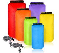Mochila Impermeable náutica de 6 Piezas, Bolsa Impermeable Sacohe Impermeable con Correas de Hombro Ajustables, 20 l 15 l 10 l 8 l 5 l 3 l Seca Bolsa para Kayak Barco Canoeing Camping Piscina