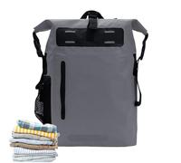 Mochila impermeable para estudiantes, mochila escolar de 25 l, con cierre enrollable para paseos en , senderismo, fotografía, kayak, camping y entusiastas de las aventuras al aire libre, gris