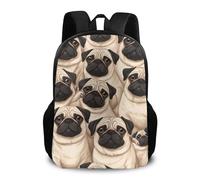 Mochila Impresión De Cachorros De Perro Pug Mochila Escolar Práctica Backpack Escolares Mochilas para Travel Aire Libre Portátil