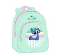 Safta Mochila escolar infantil STITCH – Animada, adaptable a carro, cómoda y resistente, 26x11x34 cm