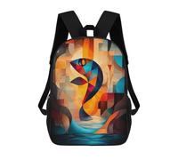 Mochila Infantil 3D Abstract Fish Art - Geometric Nature Design in Vibrant Colors Mochilas Estampadas Mochila Escolar Mochilas Escolares Ligeras Mochila Divertida Y Moderna Mochila De Día Para Estudia