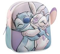 Mochila Infantil 3D Aplicaciones Stitch Medidas 22.0x27.0x10.0 cm para Niñ@s con Asas Ajustables y Ergonómica | Mochila Infantil Comodidad y Ajuste con Espacio, Material Resistente y Fácil de Limpiar