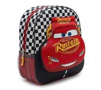 Mochila Infantil 3D Cars Rayo McQueen Niño - Mochila Escolar con Relieve EVA, Bolsillo Frontal y Laterales de Malla, Color Rojo, Talla Única, Ideal para Guardería y Vuelta al Cole